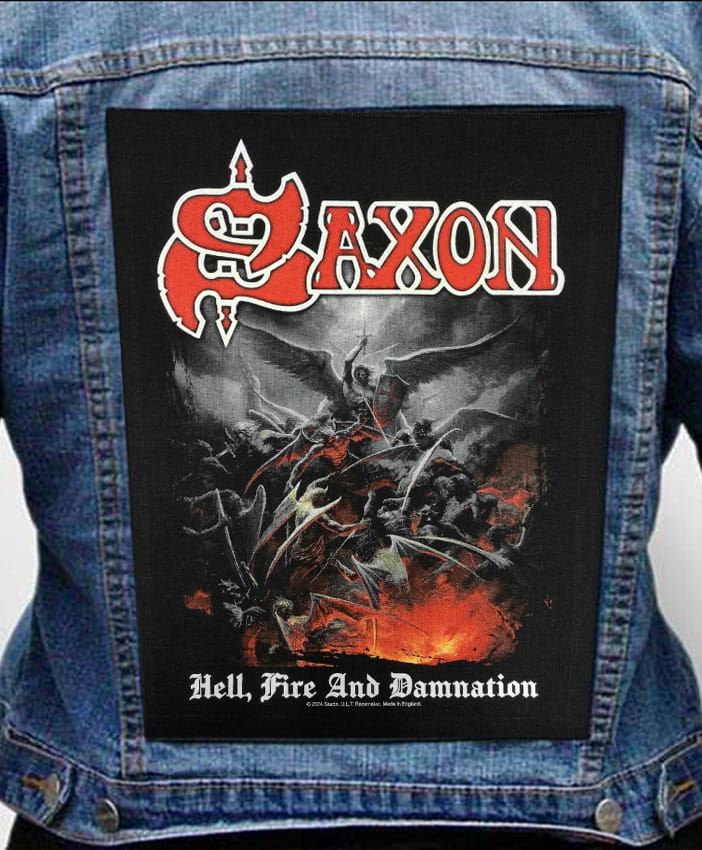 Nášivka na bundu Saxon - Hell,  Fire And Damnation