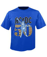 Tričko AC/ DC - Gold Fifty - modré